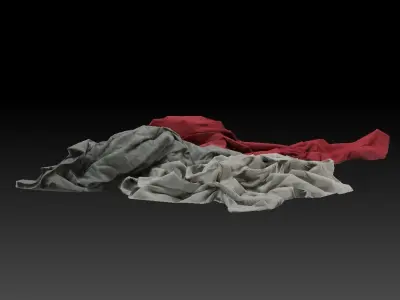 Pile of Cloths 2 Low-poly 3D model