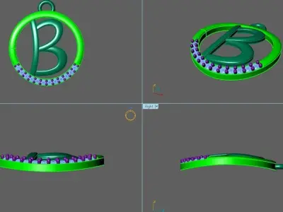 Initial Letter Pendant B 3D print model