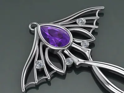 The Nocturnal Empress Pendant jewelry 3D model - for Her 3D print model