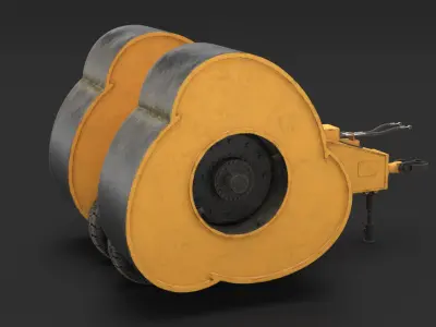  Impact Compactor Roller Dirty Rigged for Maya 