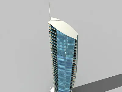 Low Poly Textured City Building Low-poly 3D model