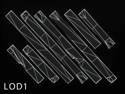 Wooden Planks Low-poly 3D model order