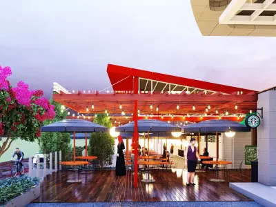 tenant and seating area concept visual 3D model with lumion 3D model