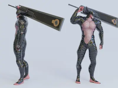 Low Poly - Cyborg Zodiac Theme - Taurus Low-poly 3D model