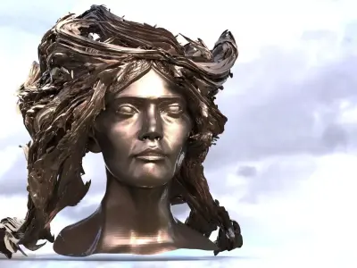 Fantasy sculpted hair 3 3D model