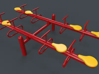 PBR Modular Outdoor See Saw Playground D Low-poly 3D model