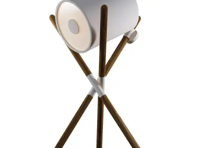 CATAPULT table lamp with wooden stand 3D model