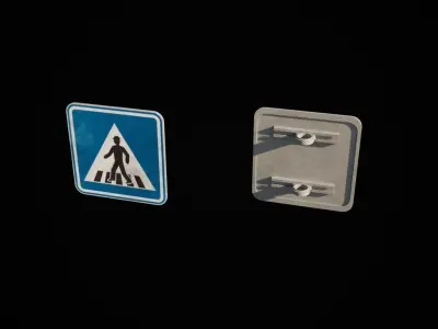 Czech road signs pack - Informative Low-poly 3D model