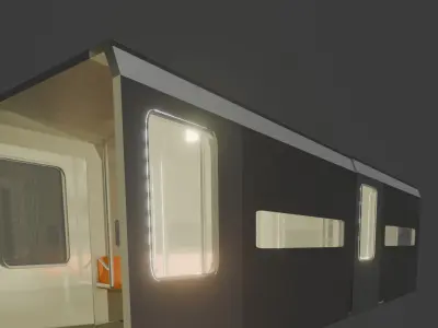A train subway carriage fully textured and includes lighting 3D model