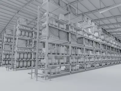 Warehouse Low-poly 3D model