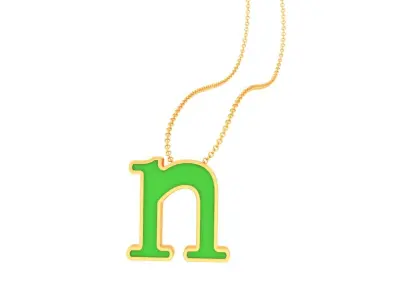 Kids Alphabet N Pendants 3dm STL OBJ FBX Renders Details 3D print model