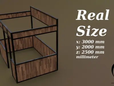 Stall stand 06 R Low-poly 3D model