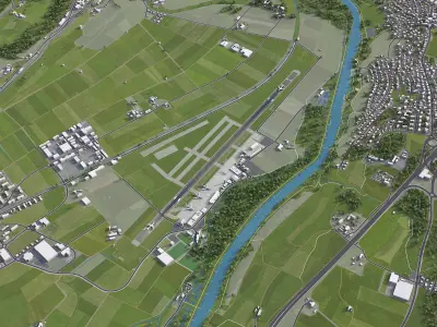 Bern Airport Low-poly 3D model