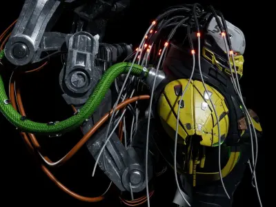 Cyborg Robot Low-poly 3D model