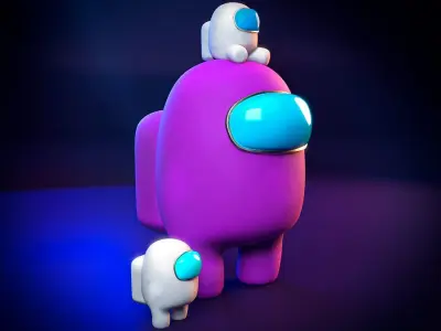 Among Us 3D pack -PBR Low-poly 3D model