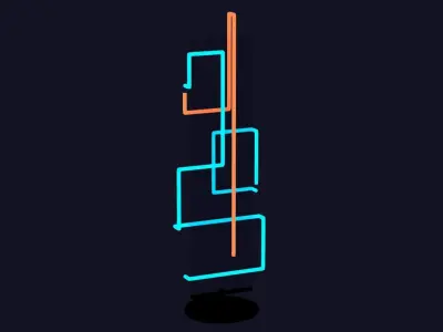 Neon lamp cyberpunk style 3D model