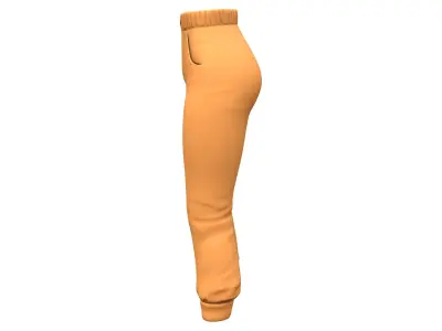 Sunny Brown Elastic High Waist Holiday Pants Low-poly 3D model