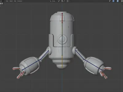 Fully rigged bot Low-poly 3D model