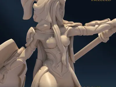 Undying Light Spearblade C Nude 3D print model