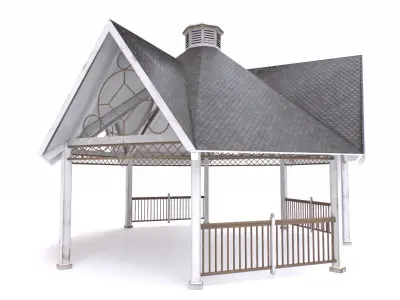 Park Pavilion Shelter Low-poly 3D model