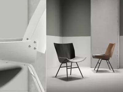 Shell Lounge Seat Cushion Chair 3D model