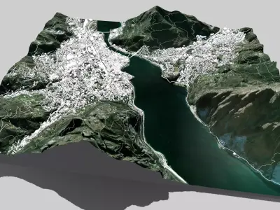 Cityscape Lecco and Valmadrera Italy 3D model