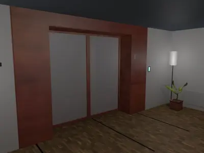 Closet open door 3D model