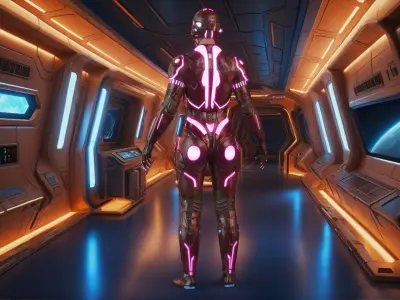 Cyborg Angel Asian Red 3D model