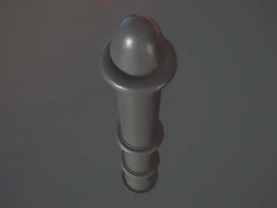 Barrier Bollard pack 5 Gray v1 Low-poly 3D model