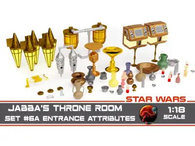 Jabbas Throne Room - Set 6a -Main Entrance Attributes 1-18 scale 3D print model