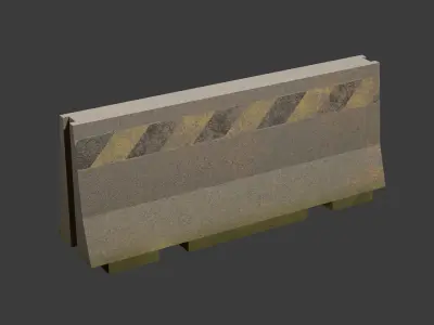 Concrete Barrier Low-poly 3D model