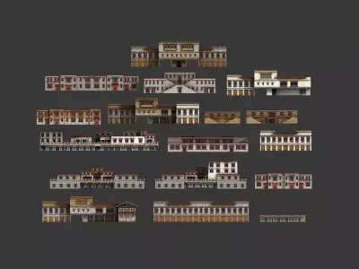 Tibetan-style architecture 3D model