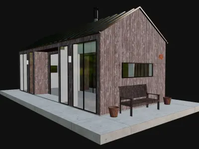 House in the forest Low-poly 3D model