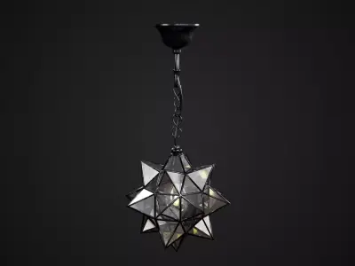 Star Pendant Lamp Low-poly 3D model