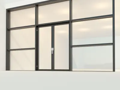 Panoramic glazing Stained glass 25 Low-poly 3D model