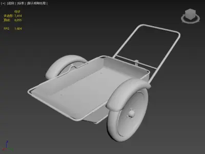 Gardener handcart Free low-poly 3D model