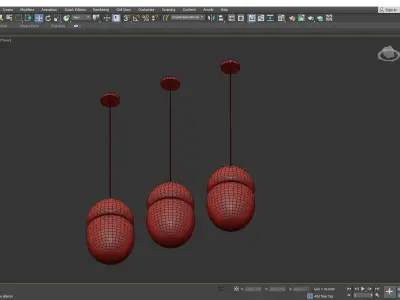 Dew and Drop Hand Blown Glass Pendant Lamp Low-poly 3D model