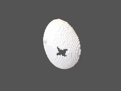 Voxel Cross Mask v1 001 Low-poly 3D model
