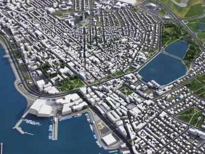 Reykjavik - 3D City Model Low-poly 3D model