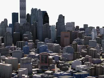 Real Time City 19 Low-poly 3D model