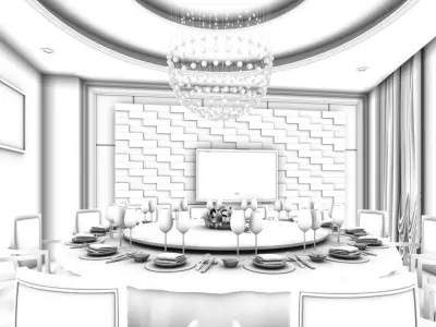 Business Restaurant - Coffee - Banquet  159 3D model