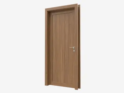 Modern Wooden Interior Door with Furniture 013 3D model