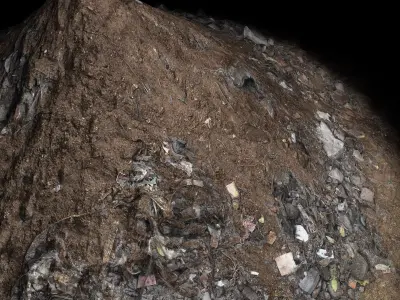 Debris Realistic - Low Poly - Game ready pile of dirt Low-poly 3D model