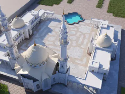 The White Mosque In Bolgar City 3D model