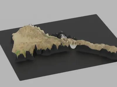 Eritrea Map Country Low-poly 3D model