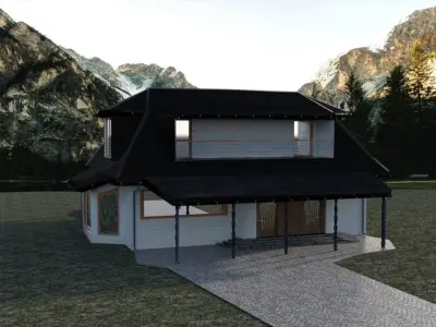 House in mountains 3D model