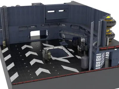 Set 1 - Death Star Docking bay 2037 1-6 scale Hottoys 3D print model