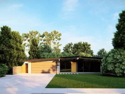  3D Exterior Scene 3D model design garden and landscape 3D model 8