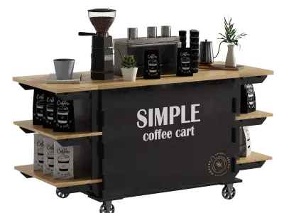 Espresso cart set 2 3D model