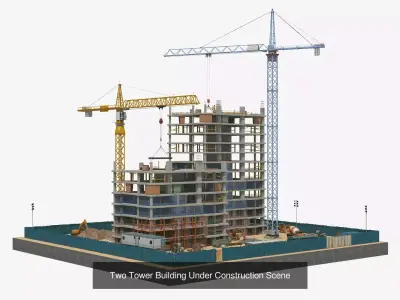 3 Variation Stages of Construction Buildings Scene Pack